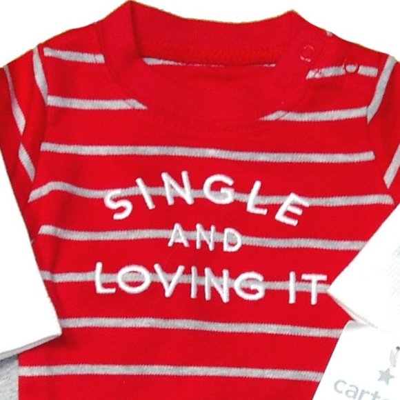 Valentine's Day Outfit My First 3 pc Set Boys Single Love It Baby Bib 1st Heart - Picture 3 of 5